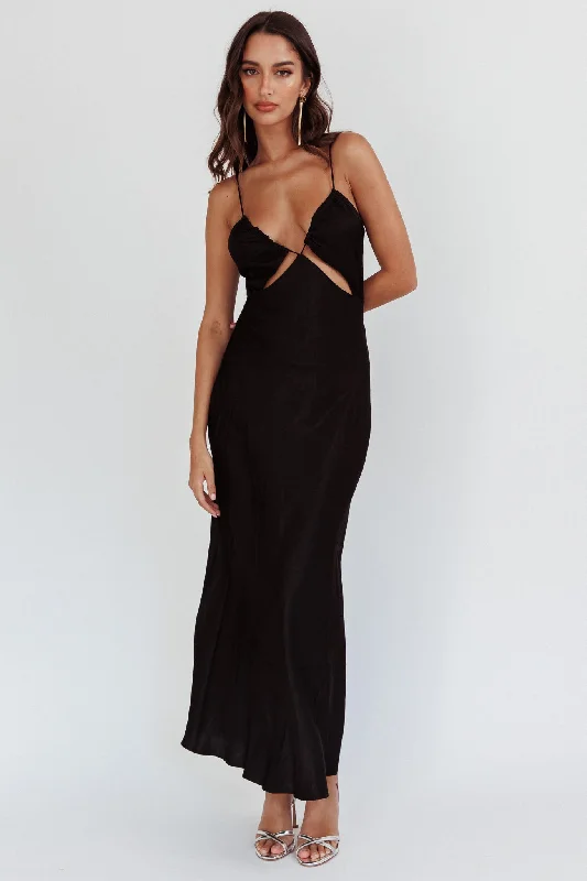 Casa Nova Cut-Out String Dress Black