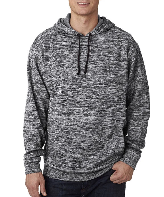 JA8613 - J America Adult Cosmic Poly Fleece Hooded Sweatshirt | Charcoal Fleck