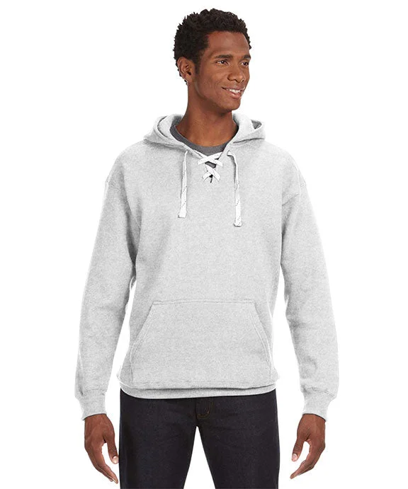 JA8830 - J America Adult Sport Lace Hooded Sweatshirt | Ash Heather