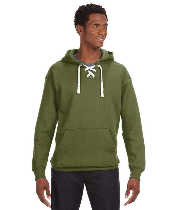 JA8830 - J America Adult Sport Lace Hooded Sweatshirt | Military Green