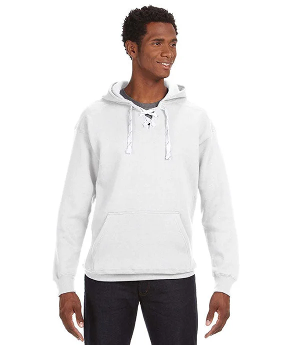 JA8830 - J America Adult Sport Lace Hooded Sweatshirt | White