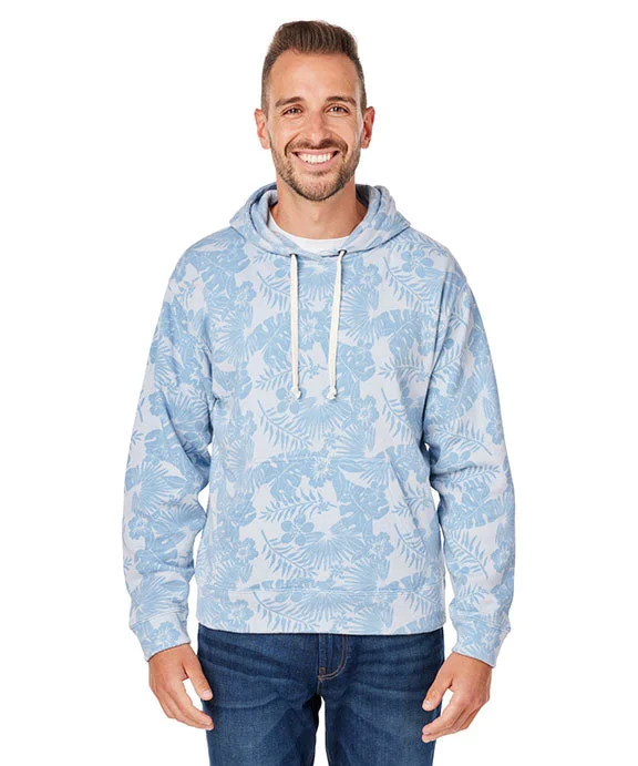 JA8871 - J America Adult Triblend Pullover Fleece Hooded Sweatshirt | Chambray Aloha Triblend