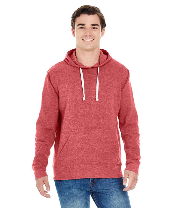 JA8871 - J America Adult Triblend Pullover Fleece Hooded Sweatshirt | Red Triblend