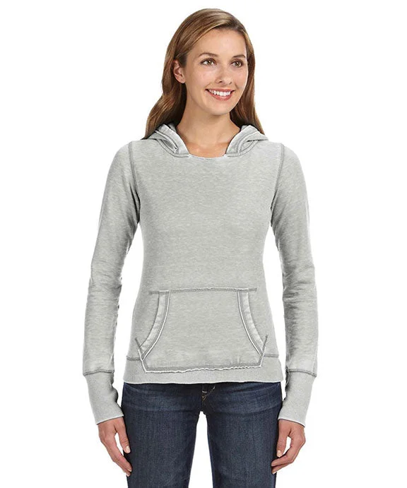 JA8912 - J America Ladies Zen Pullover Fleece Hooded Sweatshirt | Cement