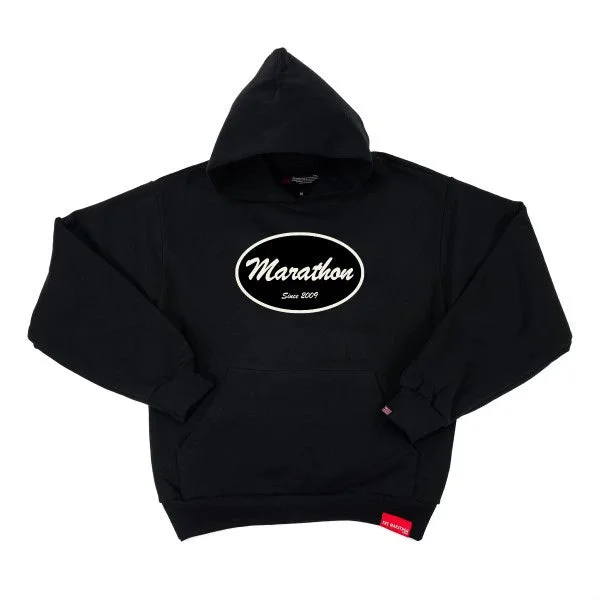 Marathon Origin Patch Hoodie - Black/White