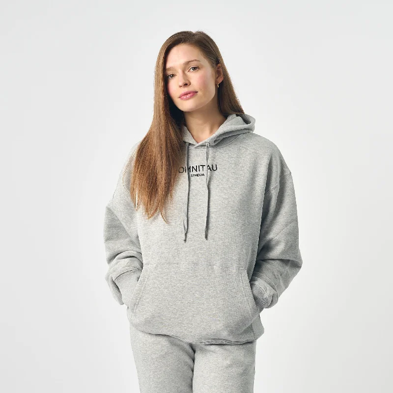 Omnitau Women's Oversized Organic Cotton Hoodie - Heather Grey