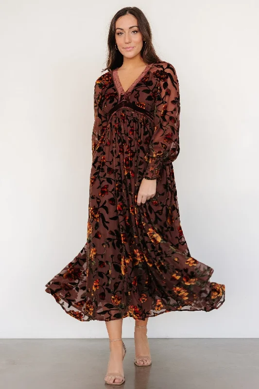 Adele Velvet Dress | Clove + Amber Floral