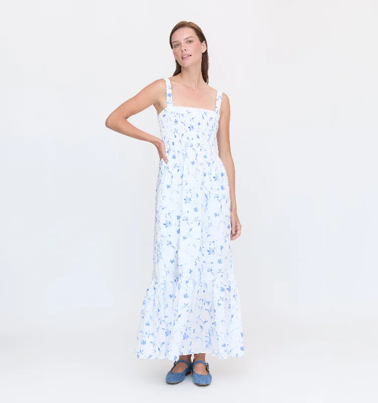 The Anjuli Nap Dress - Blue Botanical