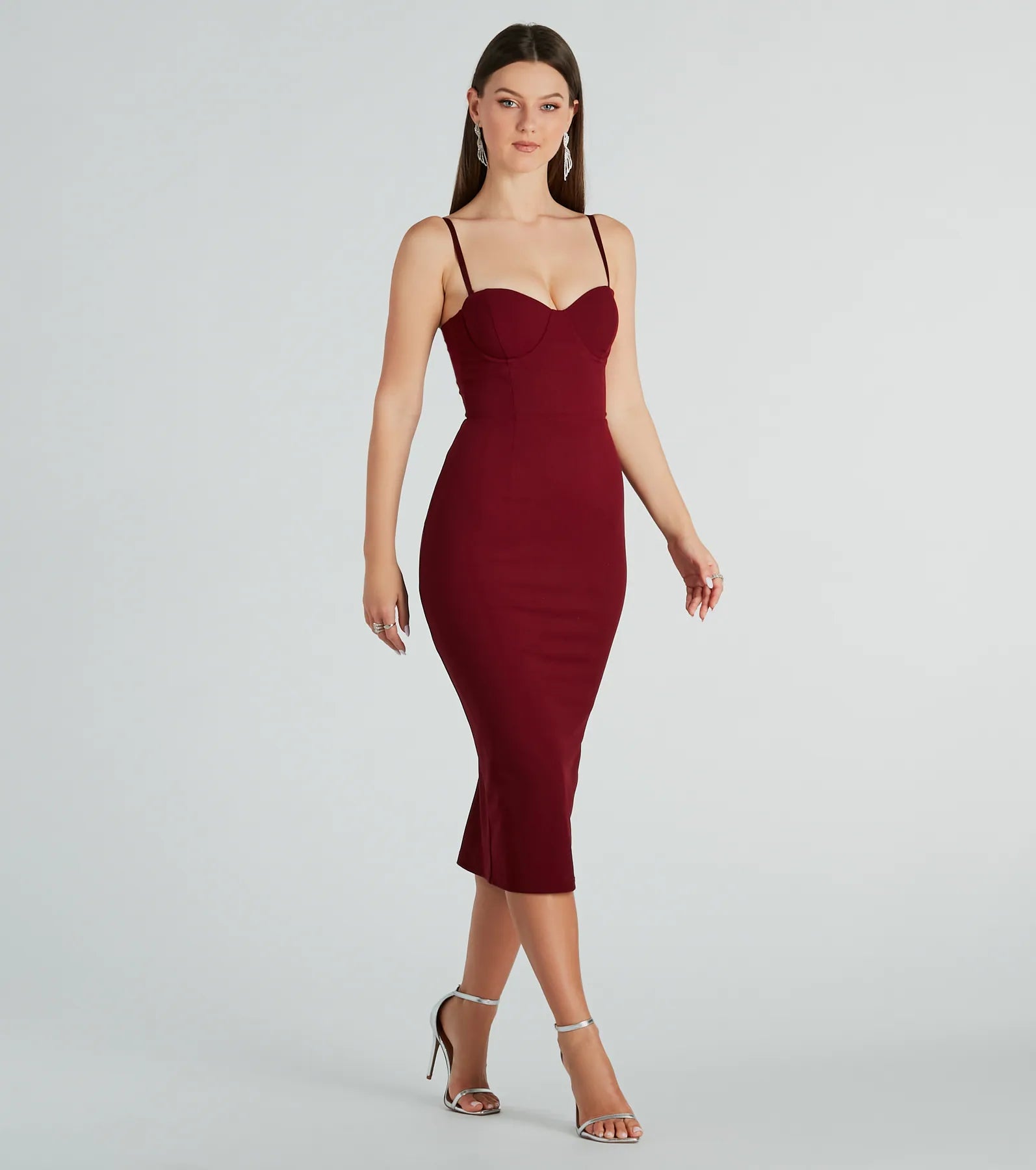 Emmy Formal Corset Bodycon Midi Dress