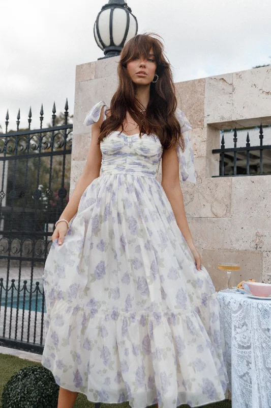 Floret Midi Dress - Lavender