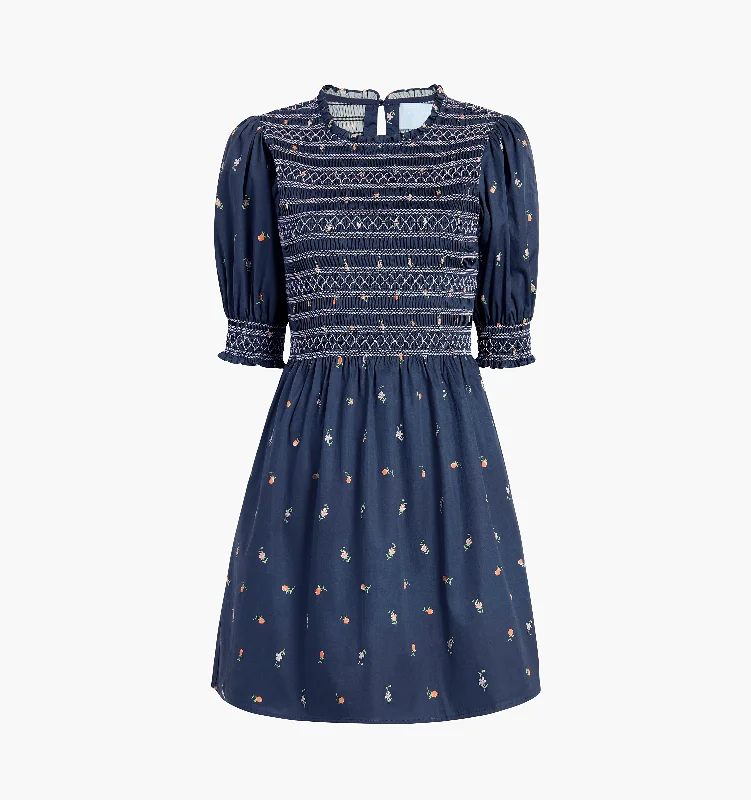 Petite Fleur in Navy Cotton Sateen