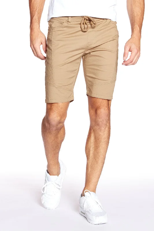 CASH - Mens Ripstop Moto Stitch Short - Beige