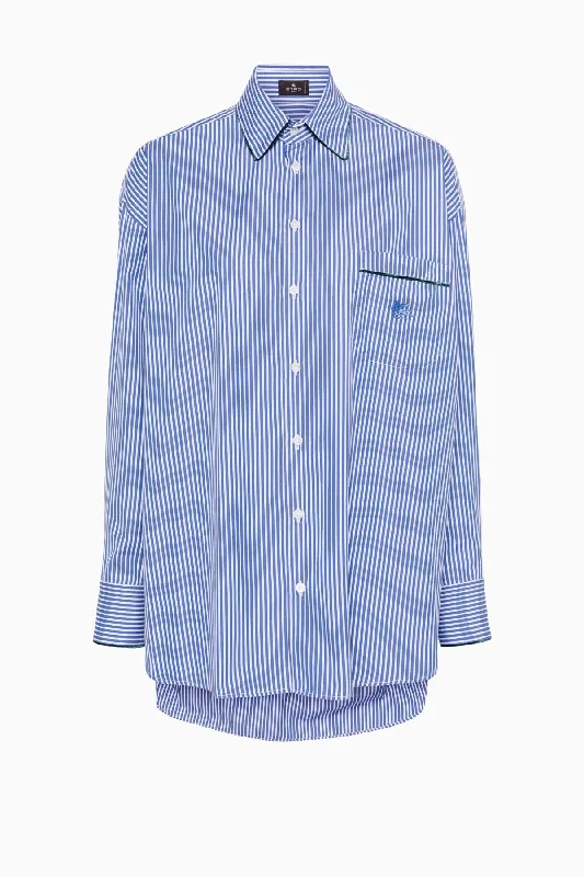 Etro Oversized Striped Shirt - Blue