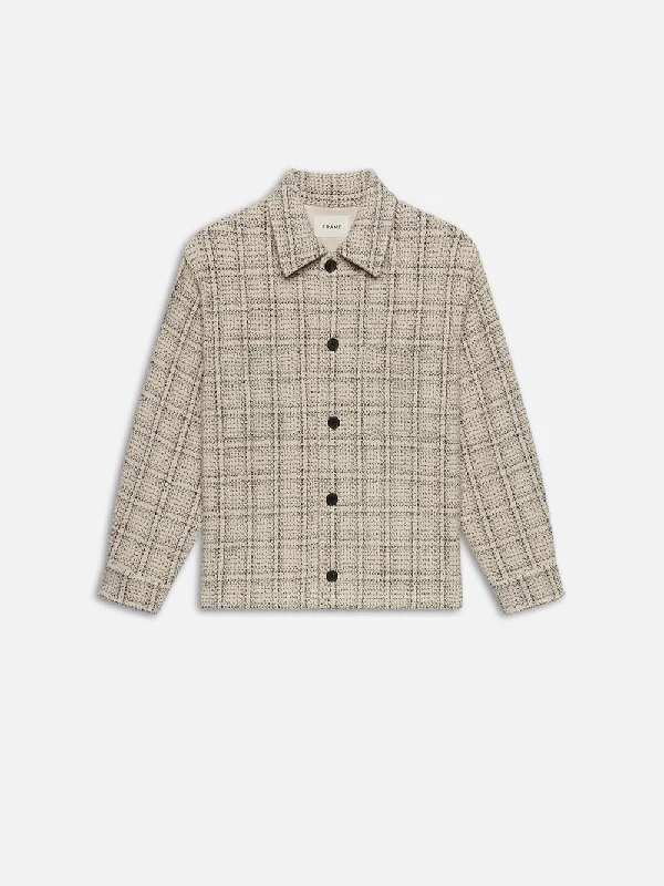 Flannel Overshirt Jacket -- Off White Plaid