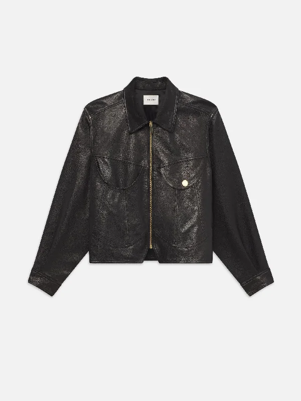 Leather Heart Jacket -- Black