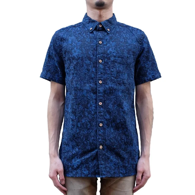 OD+MJ Floral Indigo Jacquard S/S Shirt