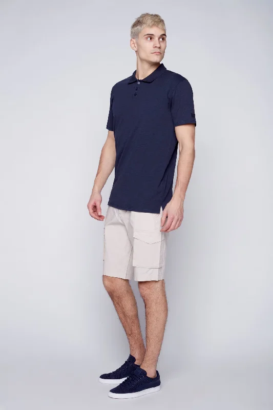 PRESLEY - Zip Front Cargo Shorts - Sand