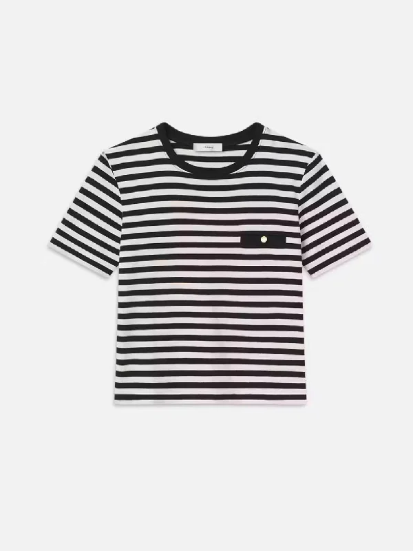 Striped Pocket Tee -- Black Multi