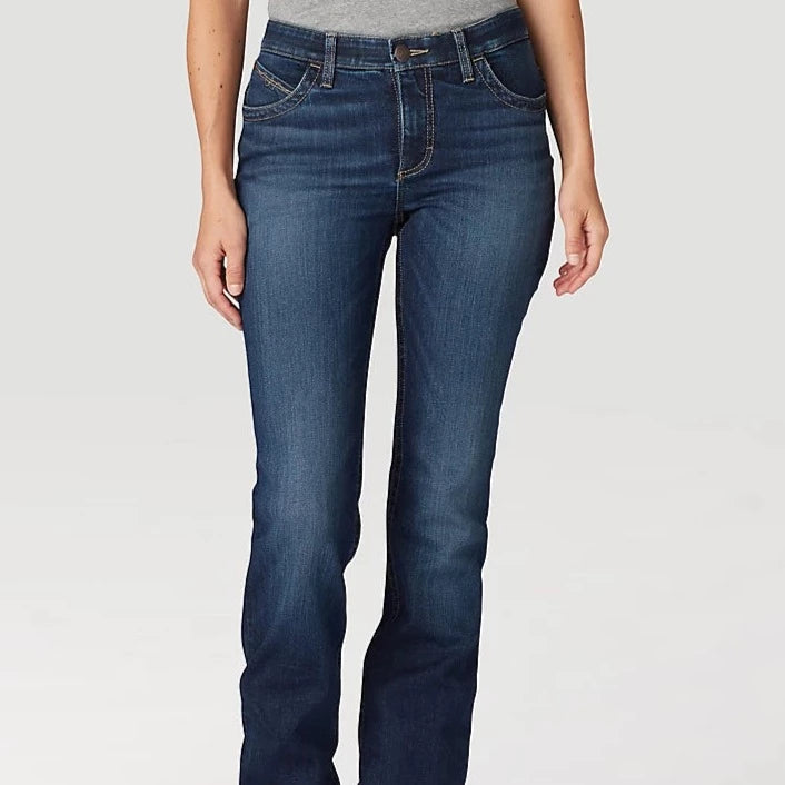 Women's pants for business trips Bootcut women jeans to complement various shoe styles Wrangler Women's Willow Ultimate Riding Jean- Hallie