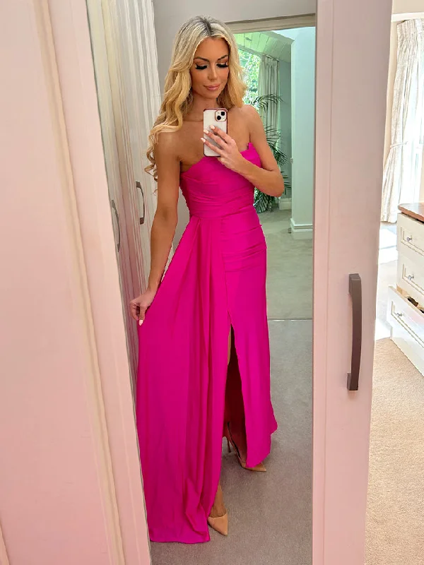 Agathe Off The Shoulder Maxi Dress - Fuchsia