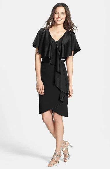 Alexander by Daymor - 609 Drape Short Sleeve Cocktail Dress