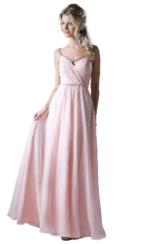 Cinderella Divine - Embellished Strappy Ruched A-line Dress