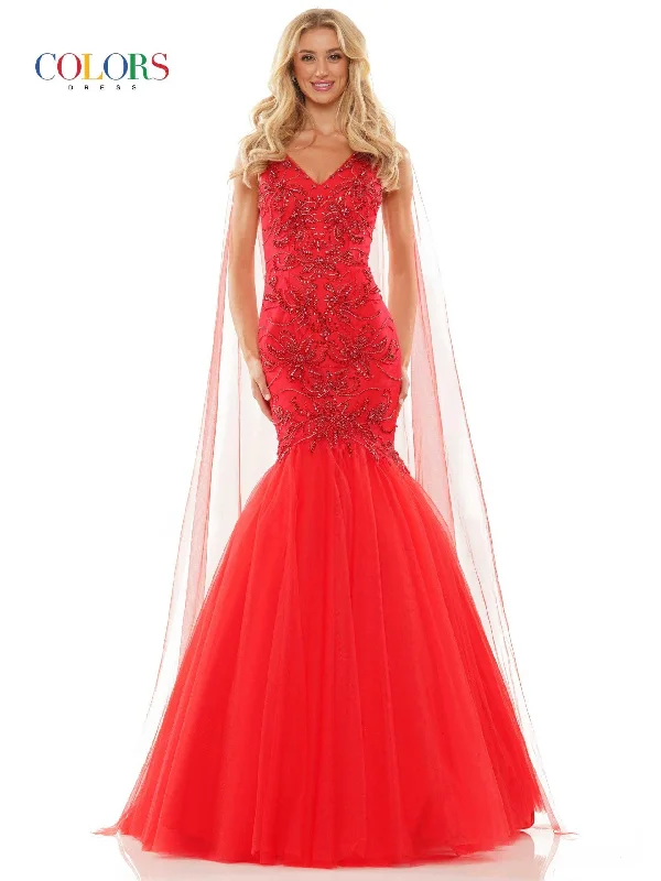 Colors 2993 Colors Long Sleeveless Prom Dress