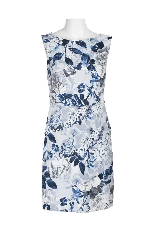 Connected Apparel Short Sleeveless Floral Dress Sale