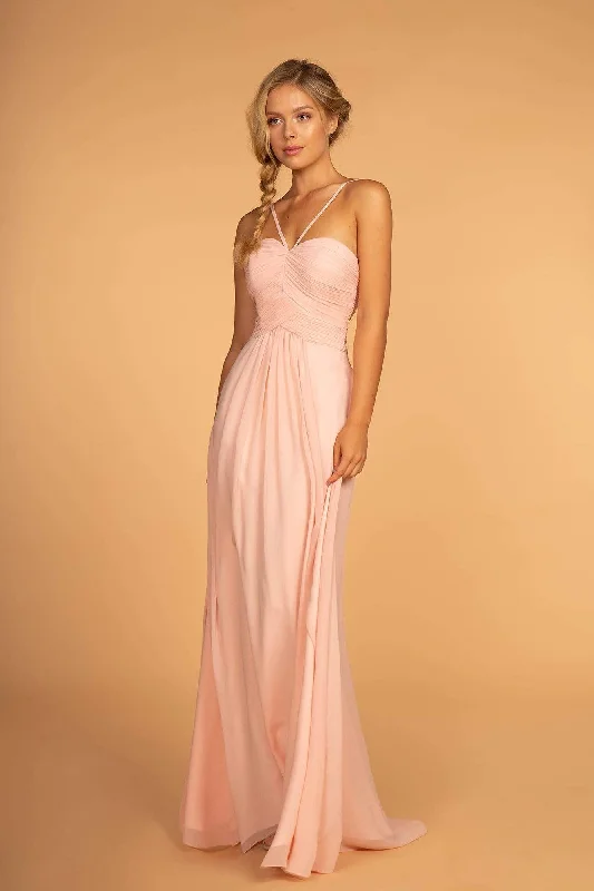 Elizabeth K - GL2607 Pleated Sweetheart Chiffon A-line Dress