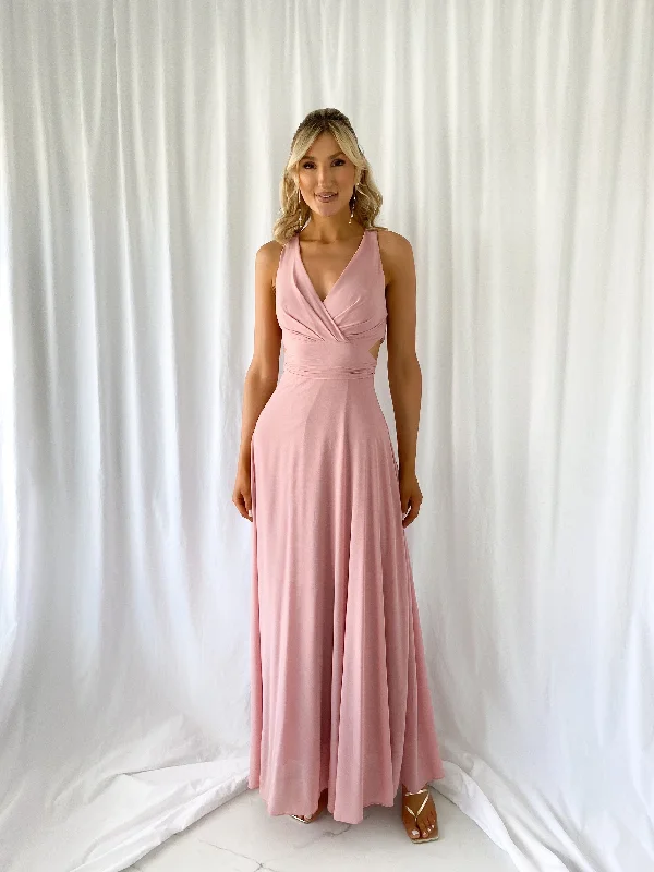 Iris Cut Out Maxi Dress - Old Rose