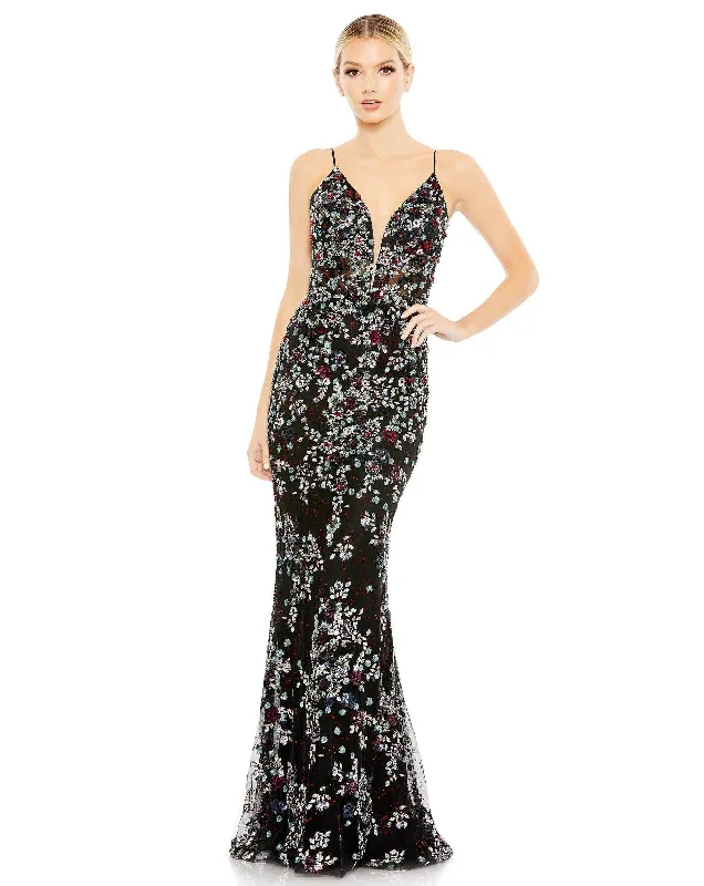 Mac Duggal 20332 Prom Long Formal Floral Print Gown