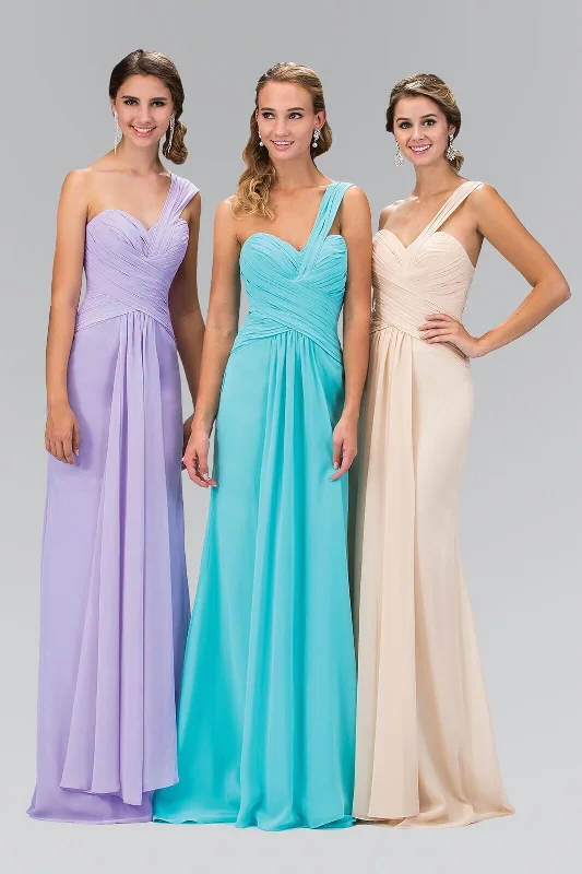 One Shoulder Ruched Long Prom Dress Formal Sale