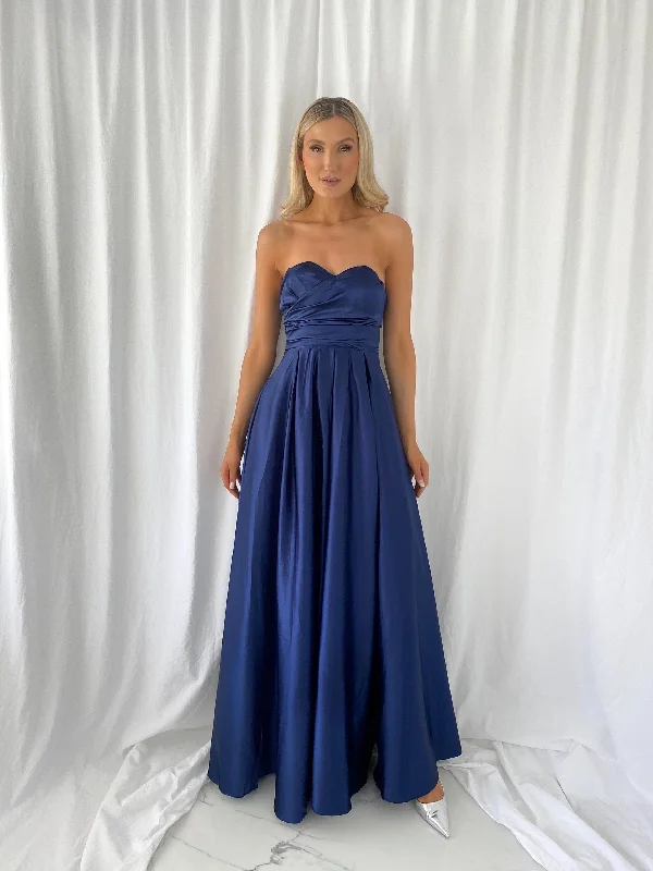 Teresa Off The Shoulder Maxi Dress - Dark Blue