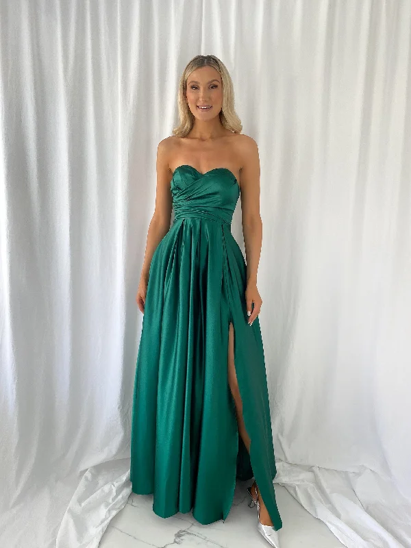 Teresa Off The Shoulder Maxi Dress - Dark Green