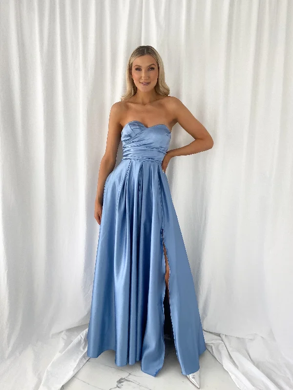 Teresa Off The Shoulder Maxi Dress - Sky Blue