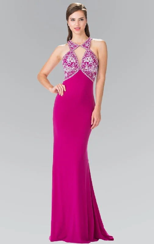 Elizabeth K - GL2355 Halter Cut Outs Long Gown