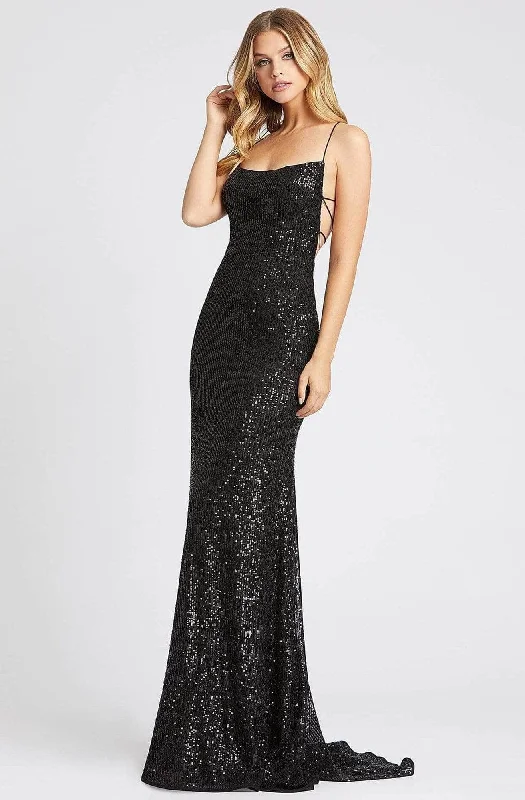 Ieena Duggal - 26269I Allover Sequin Strappy Open Back Gown