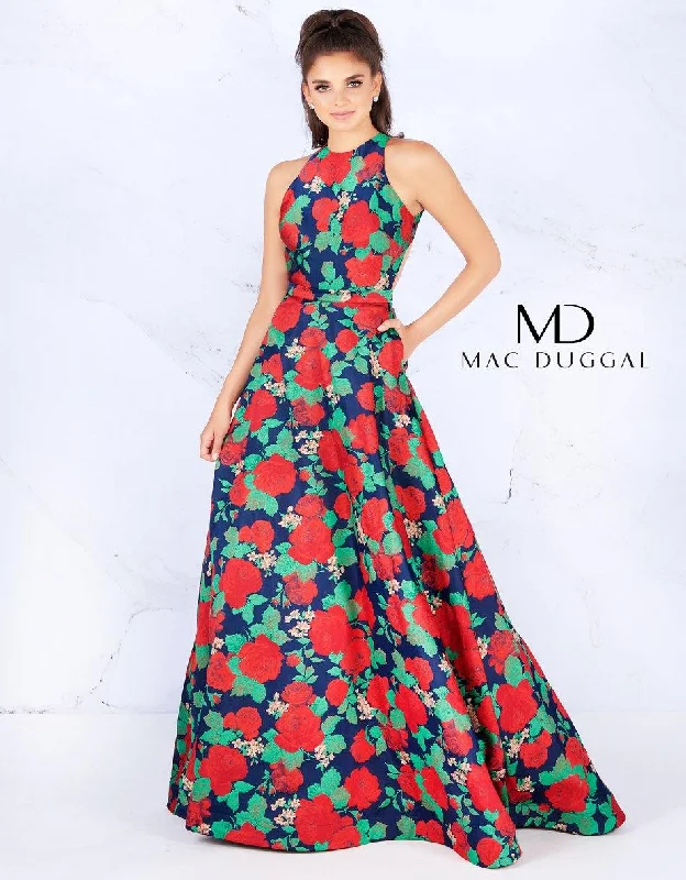 Mac Duggal 55162 Long Formal Floral Print Dress