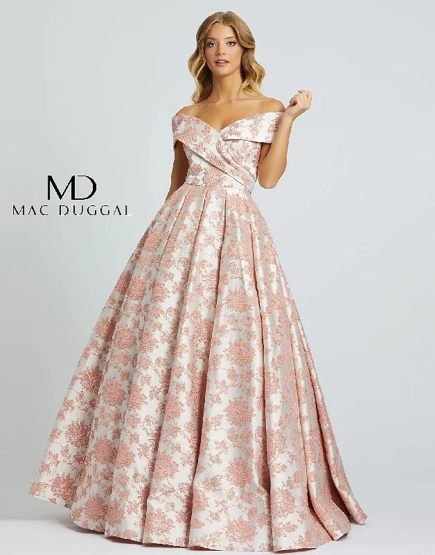 Mac Duggal 25918 Prom Long Floral Brocaded Ballgown