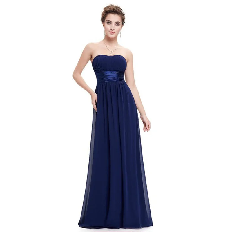 Wholesale Simple Cheap price Long Sexy Women Sweep Train Evening Dress