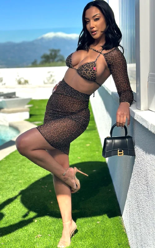 Alyssa: Mesh Outfit in Leopard Mesh