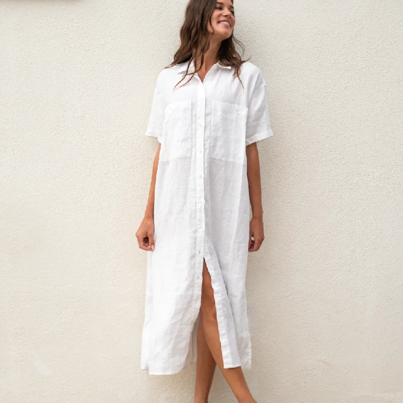 Getaway Shirt Dress - Coconut