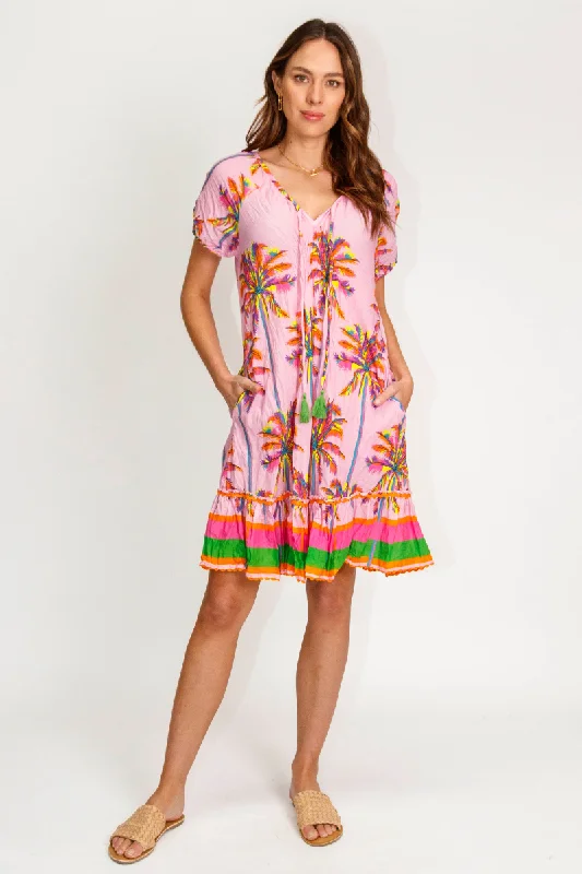 Lula Life Burleigh Shirred Dress Musk - ON SALE