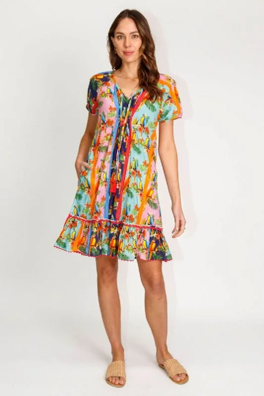 Lula Life Yepoon Shirred Dress Multi