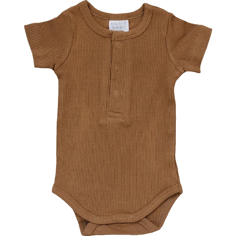 Mustard Organic Cotton Ribbed Snap Bodysuit