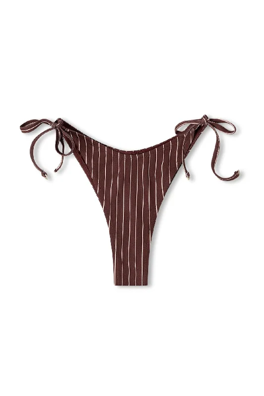 Plum Stripe Curve Tie Thong